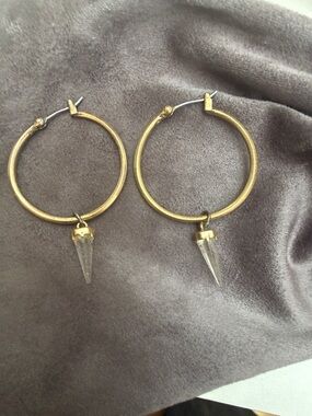 Allsaints small gold hoop earring with spike pendant
